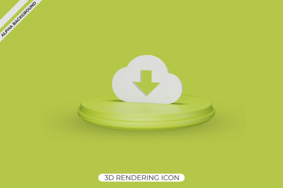 3d Cloud Download Render Icon