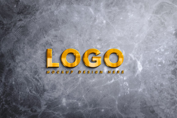 3D Gold Logo Mockup