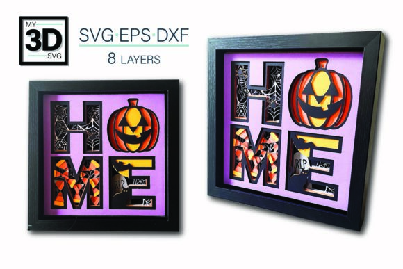 3D Halloween Home SVG