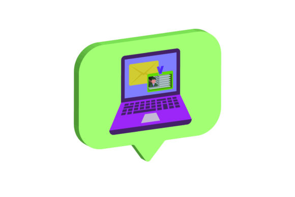 3D Icon Laptop Message: Elevating Digital Communication with Modern Design Assets