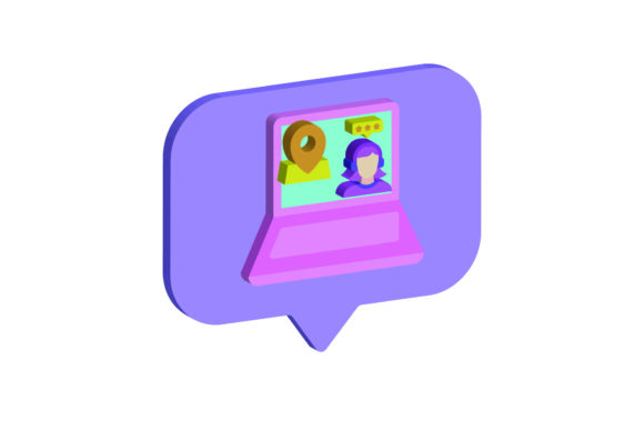 3D Icon Laptop Person