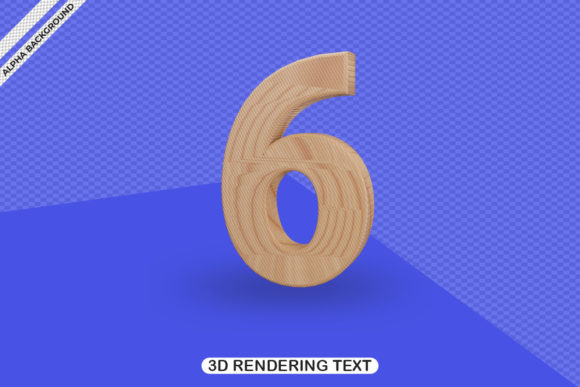 3d Text Effect Number Six Render