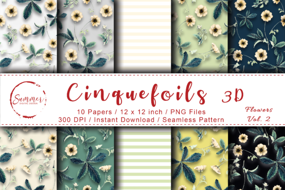 Cinquefoils Seamless Fabric 3D Patterns