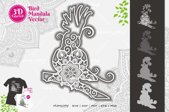 Cockatoo Mandala 2 3D Layered