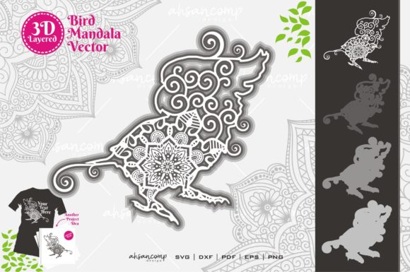 Cockatoo Mandala 3D Layered: A Digital Design Asset