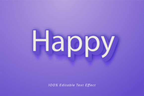 Happy 3D Text Effect: Vector Design