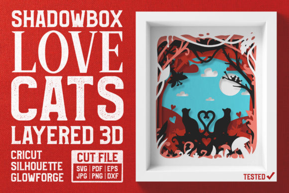 Love Cats 3D Shadow Box