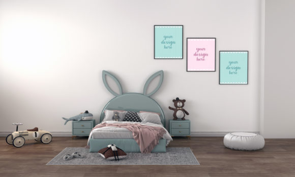 Minimalist Kids Bedroom Mockup