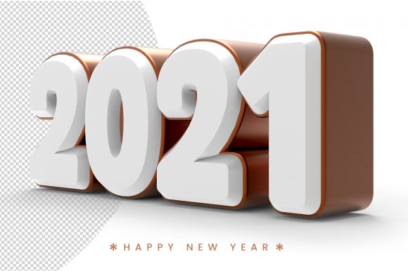 The Art of Celebration: Elevating Your 2021 Branding with Premium Gold and White 3D Typography