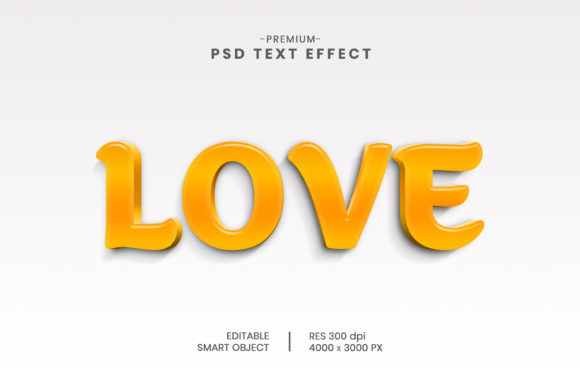 Transform Your Designs with the Editable Love 3D Text Effect Template